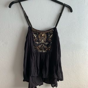 Urban outfitters black beaded top